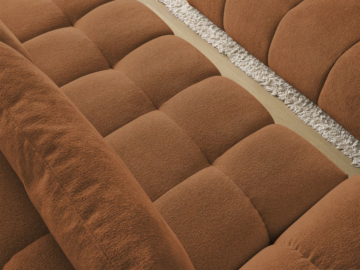 Canapé droit fixe 3 places EVEREST tissu chiné avec pouf