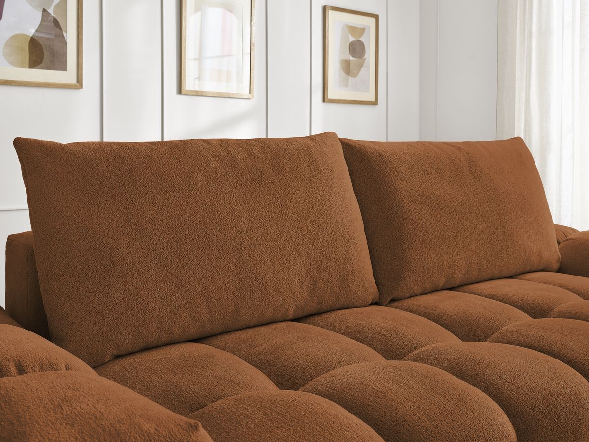 Canapé droit fixe 3 places EVEREST tissu chiné avec pouf