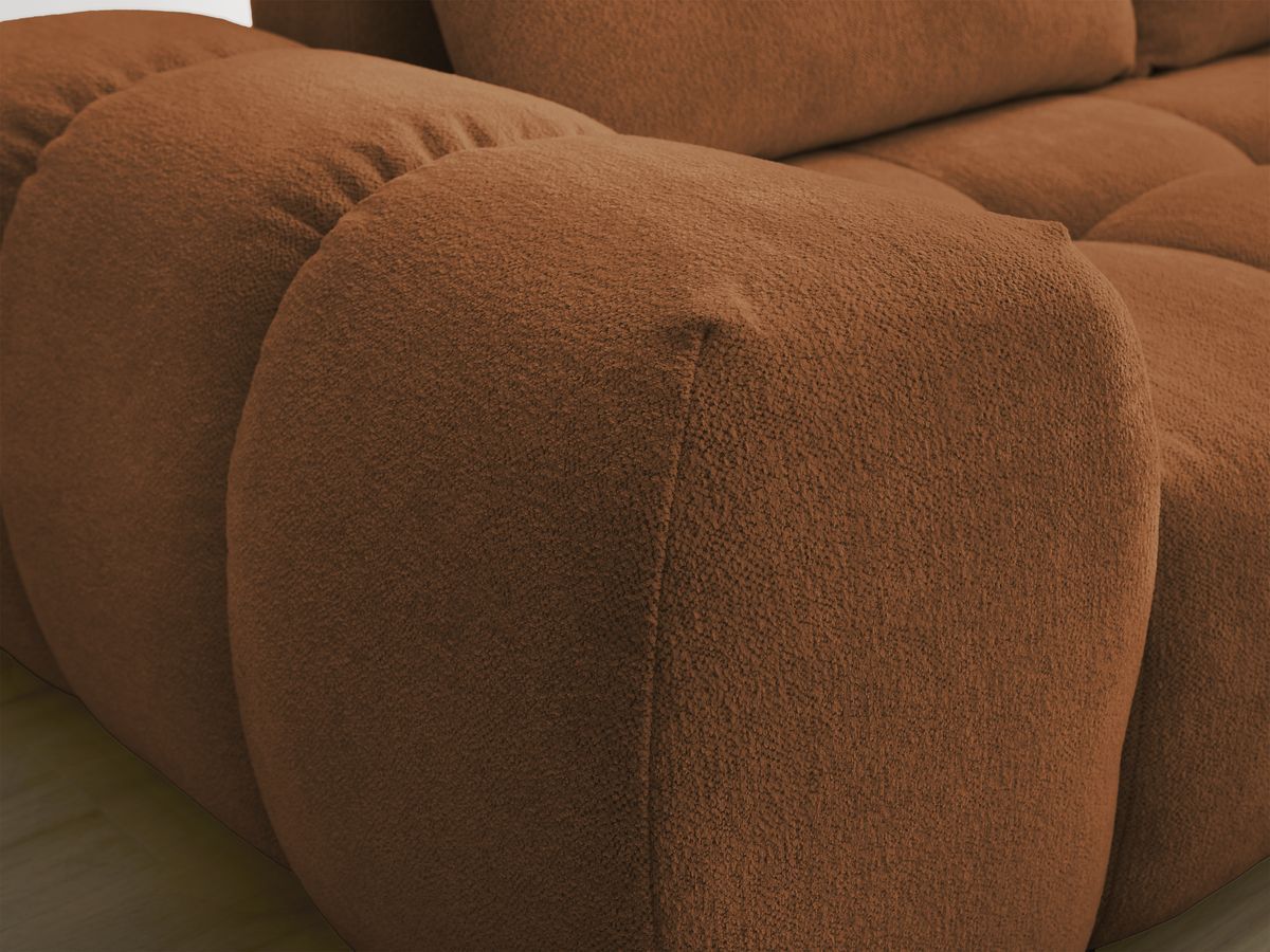 Canapé droit fixe 3 places EVEREST tissu chiné avec pouf