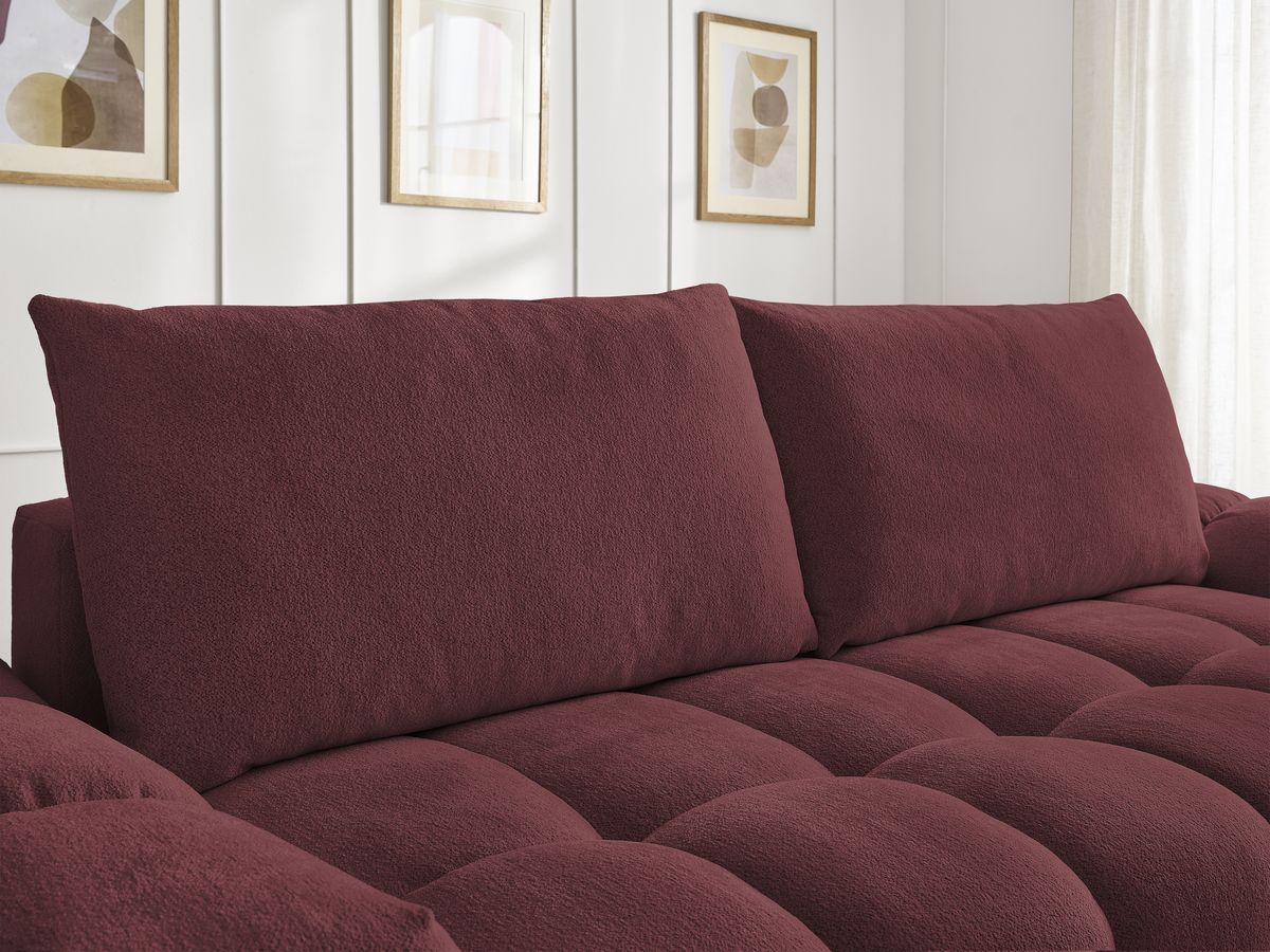 Canapé droit fixe 3 places EVEREST tissu chiné avec pouf
