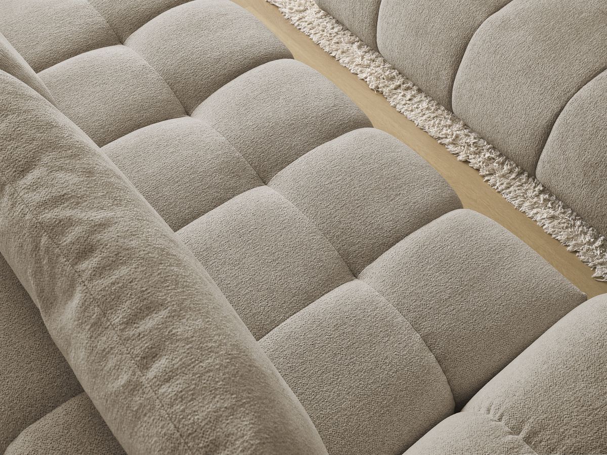 Canapé droit fixe 3 places EVEREST tissu chiné avec pouf
