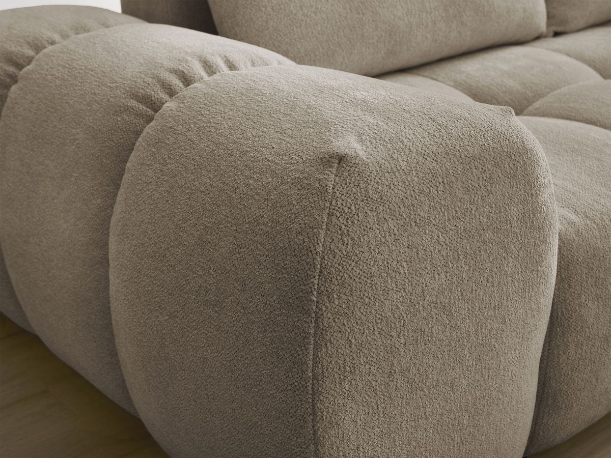 Canapé droit fixe 3 places EVEREST tissu chiné avec pouf