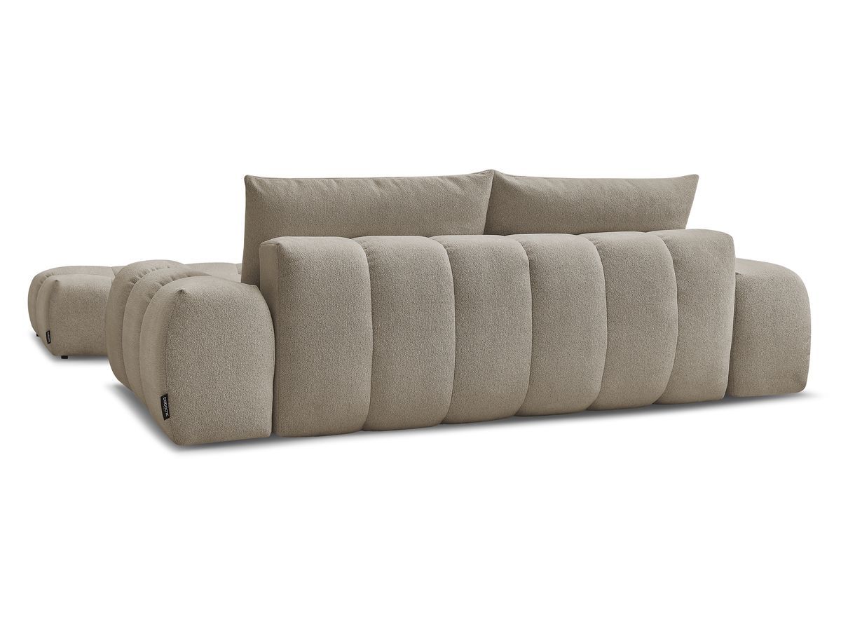 Canapé droit fixe 3 places EVEREST tissu chiné avec pouf
