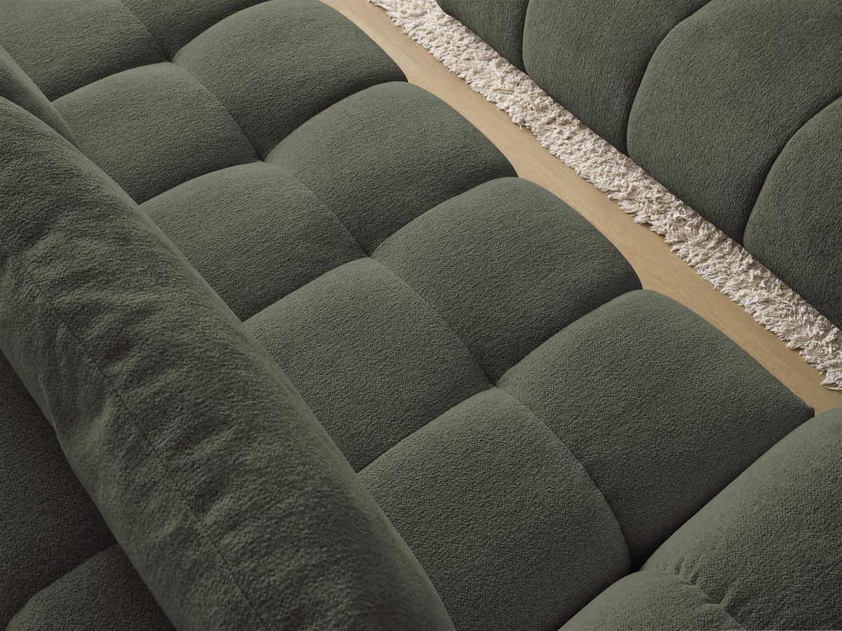 Canapé droit fixe 3 places EVEREST tissu chiné avec pouf