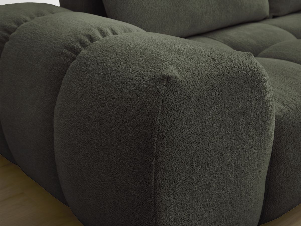 Canapé droit fixe 3 places EVEREST tissu chiné avec pouf