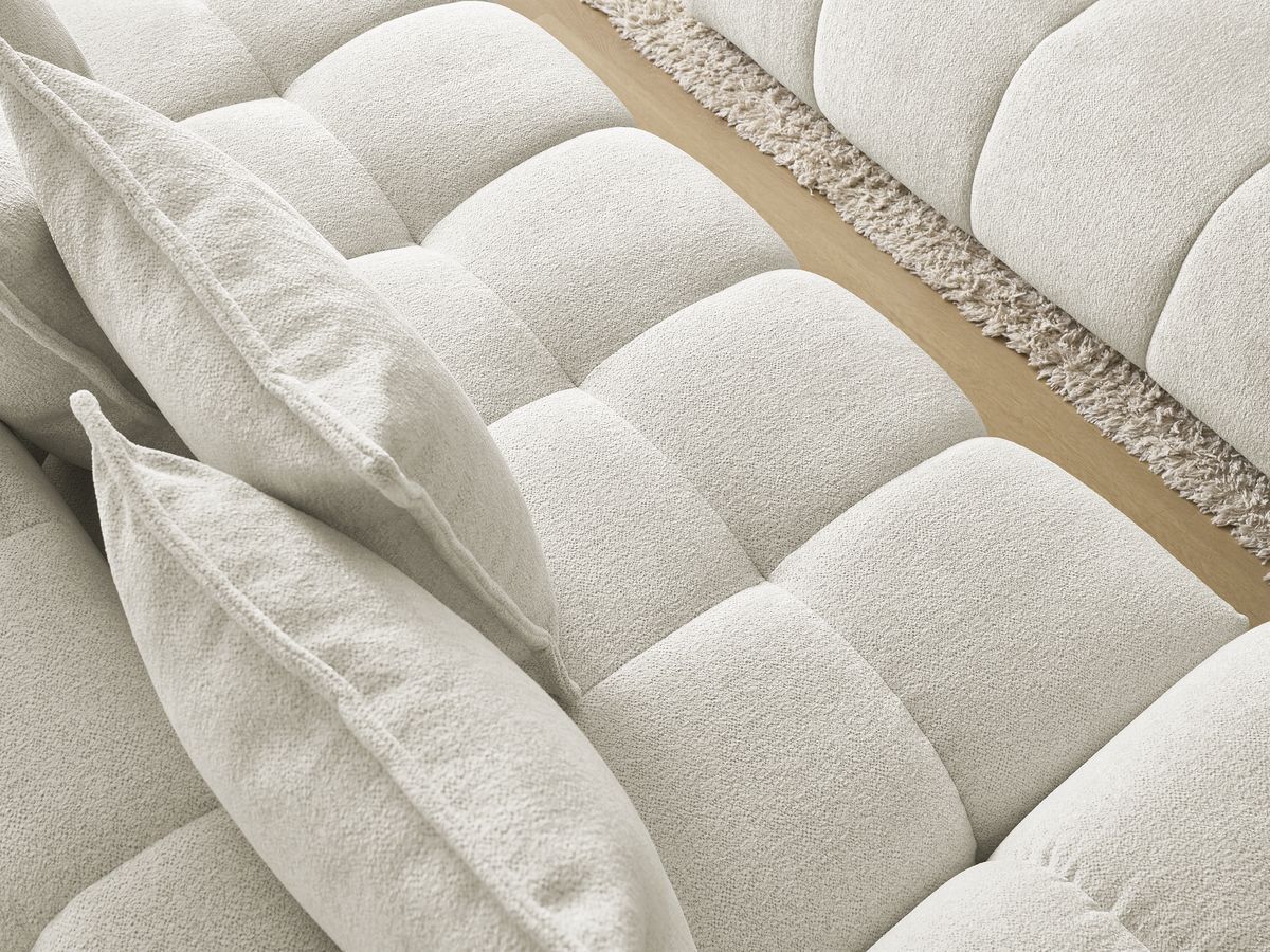 Canapé droit fixe 3 places EVEREST tissu chiné avec pouf
