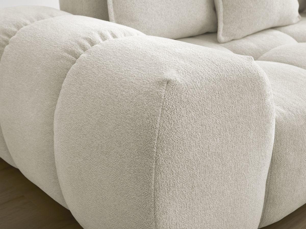 Canapé droit fixe 3 places EVEREST tissu chiné avec pouf