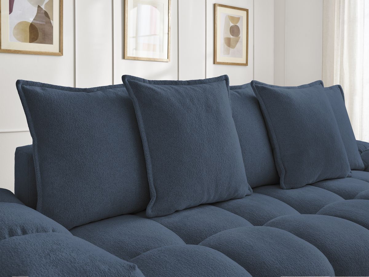 Canapé droit fixe 3 places EVEREST tissu chiné avec pouf