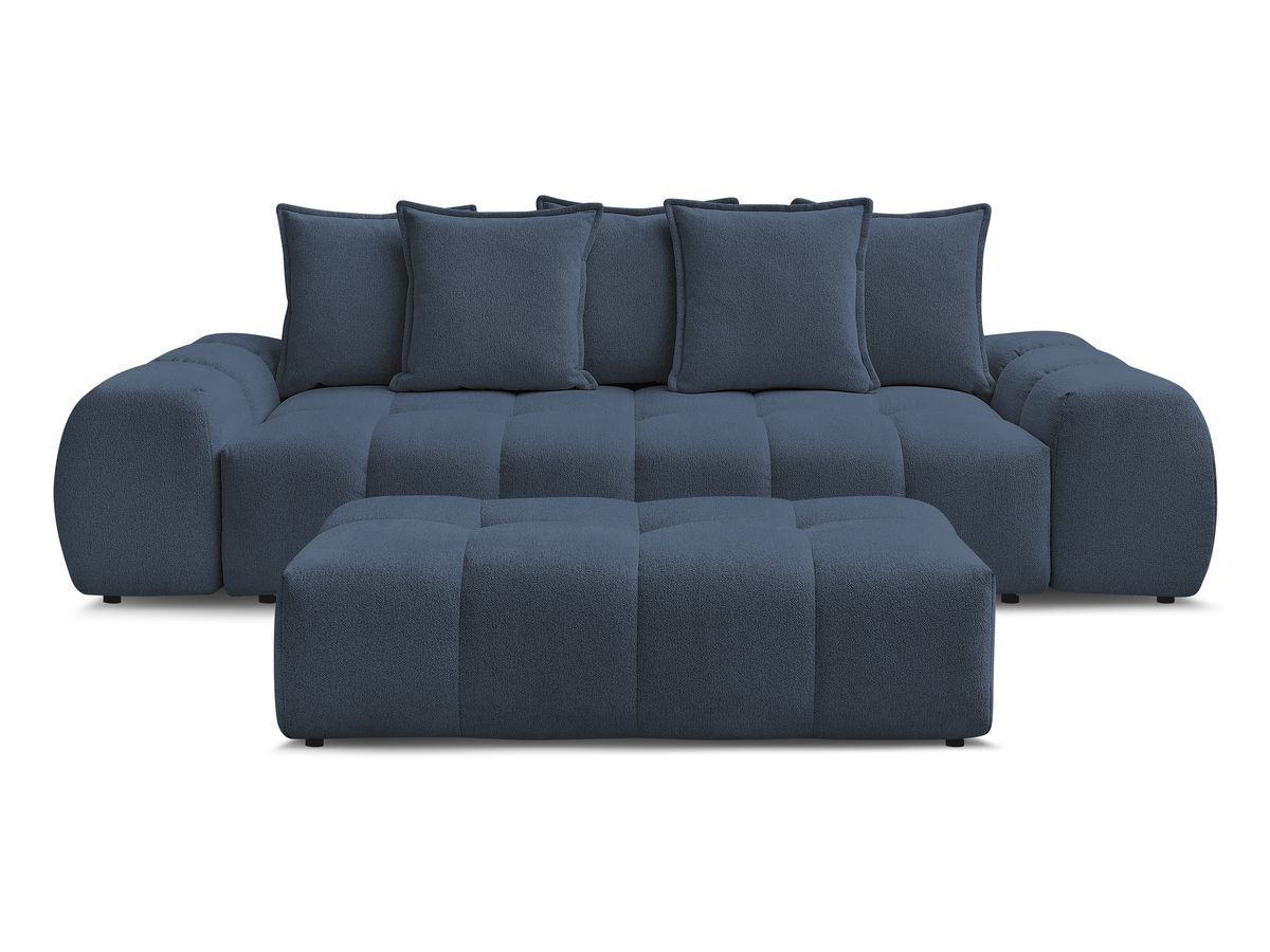 Canapé droit fixe 3 places EVEREST tissu chiné avec pouf