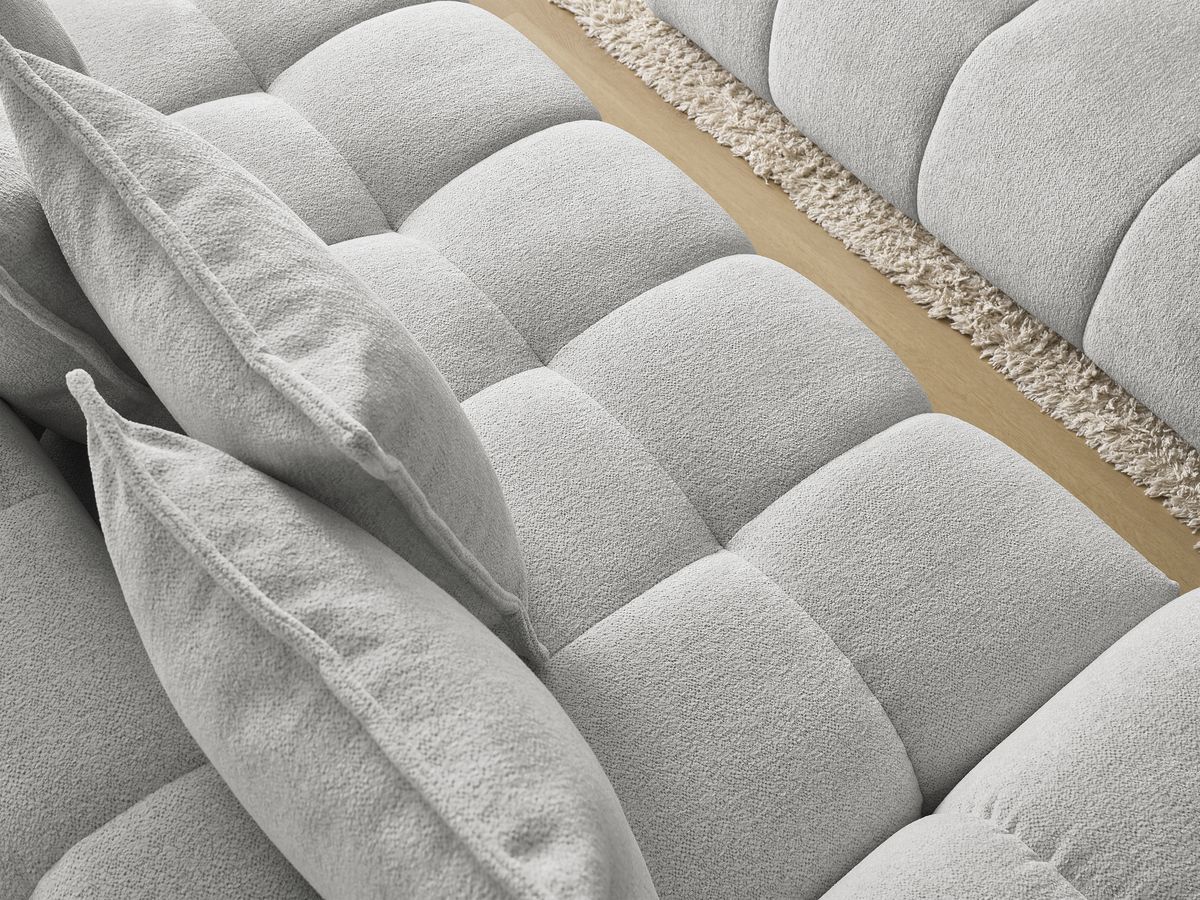 Canapé droit fixe 3 places EVEREST tissu chiné avec pouf