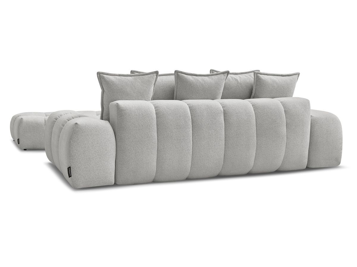 Canapé droit fixe 3 places EVEREST tissu chiné avec pouf