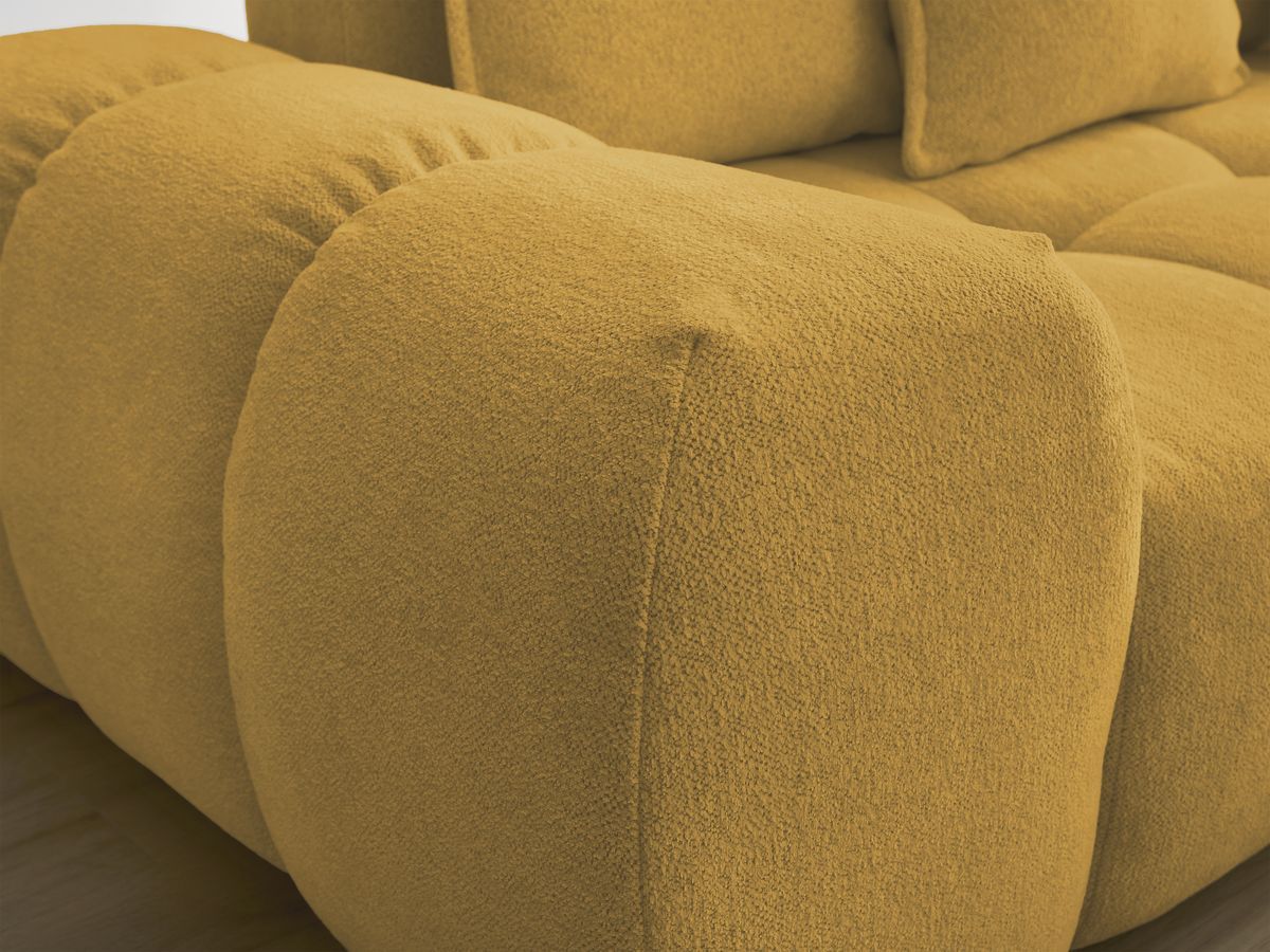 Canapé droit fixe 3 places EVEREST tissu chiné avec pouf