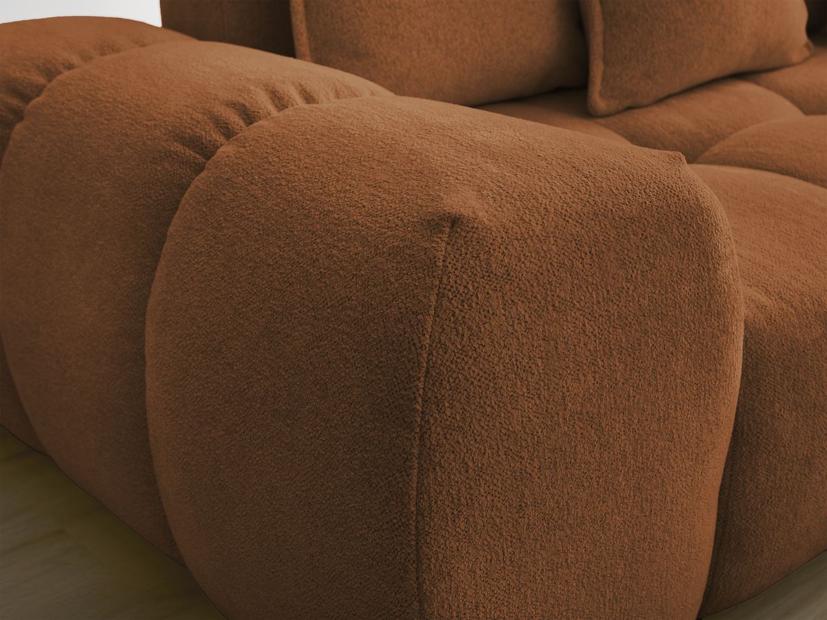 Canapé droit fixe 3 places EVEREST tissu chiné avec pouf