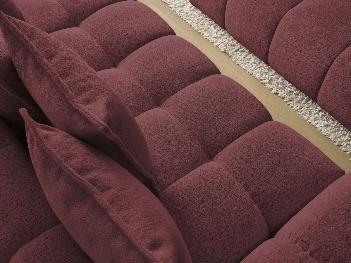Canapé droit fixe 3 places EVEREST tissu chiné avec pouf