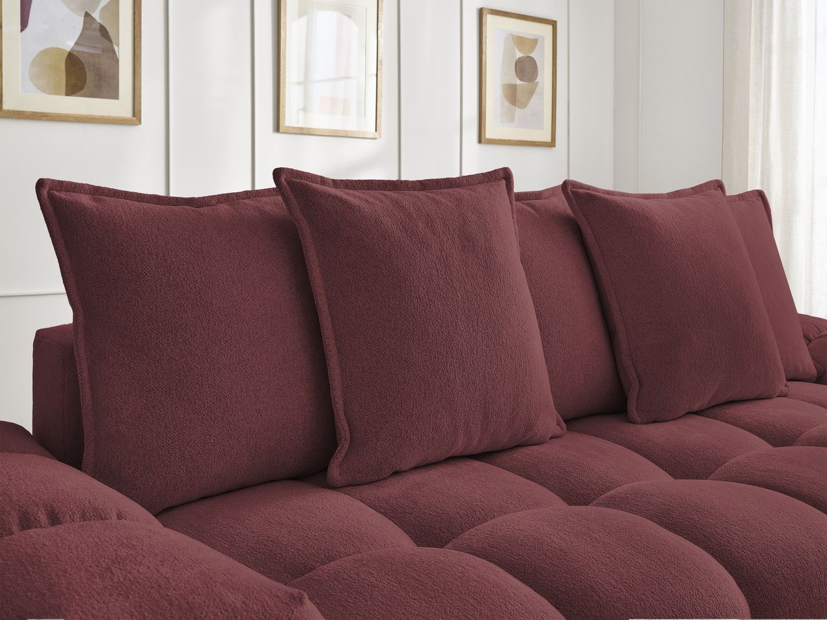 Canapé droit fixe 3 places EVEREST tissu chiné avec pouf