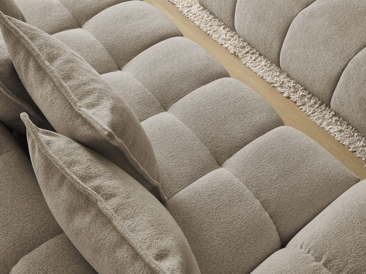 Canapé droit fixe 3 places EVEREST tissu chiné avec pouf