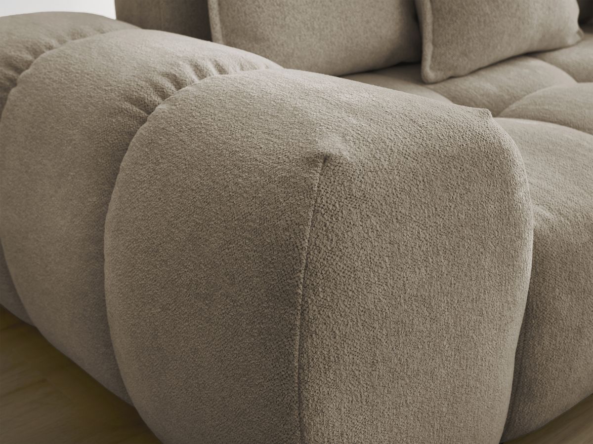 Canapé droit fixe 3 places EVEREST tissu chiné avec pouf