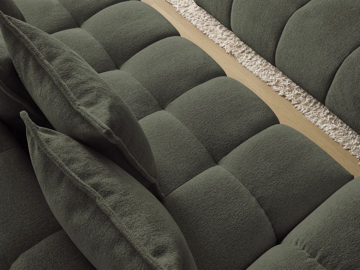 Canapé droit fixe 3 places EVEREST tissu chiné avec pouf