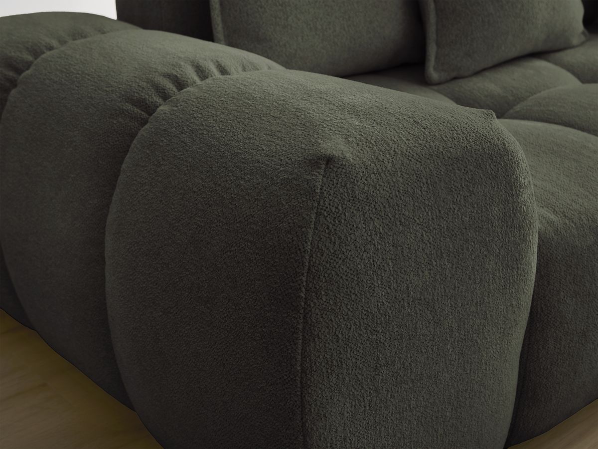 Canapé droit fixe 3 places EVEREST tissu chiné avec pouf