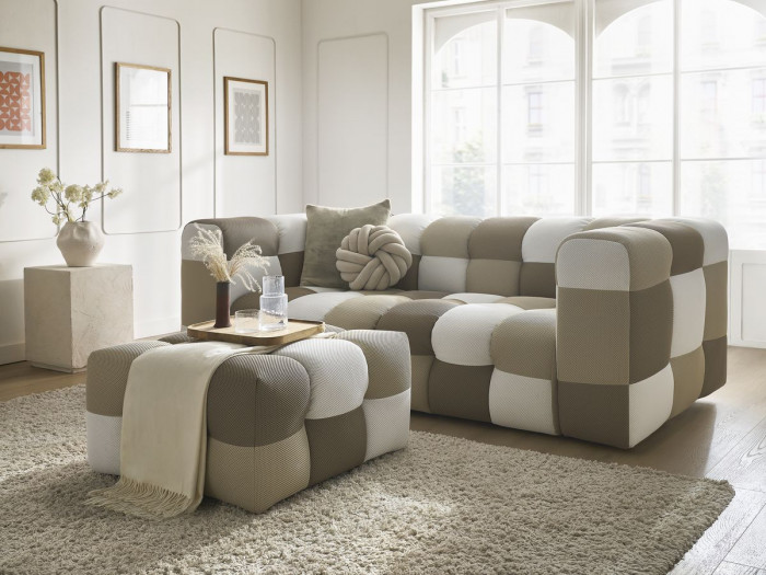 CLOUD 3-osobowa sofa stojąca z podnóżkiem