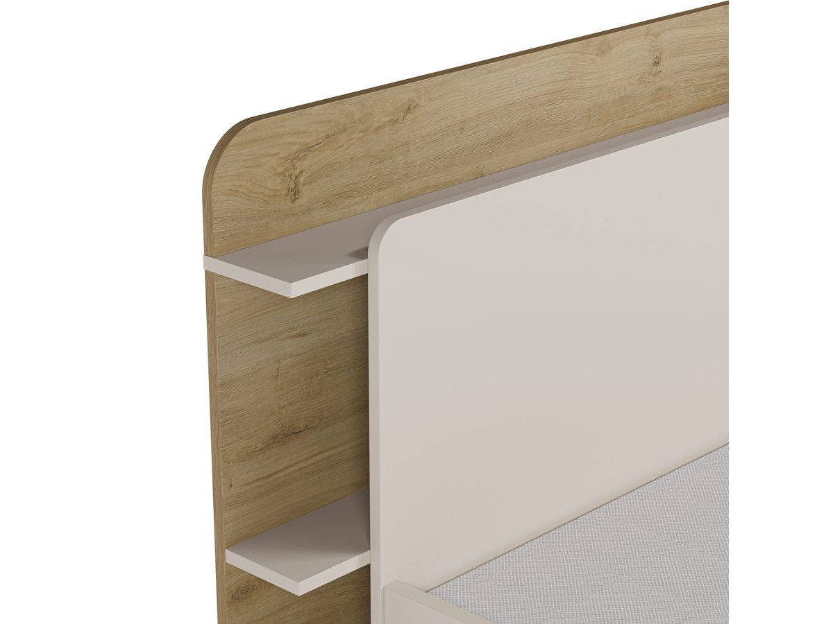 LILA opbergbed met eiken en crème effect