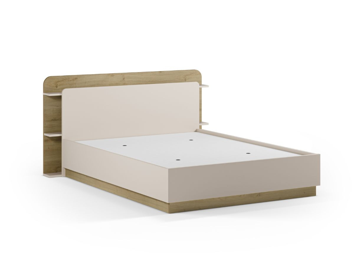 LILA opbergbed met eiken en crème effect