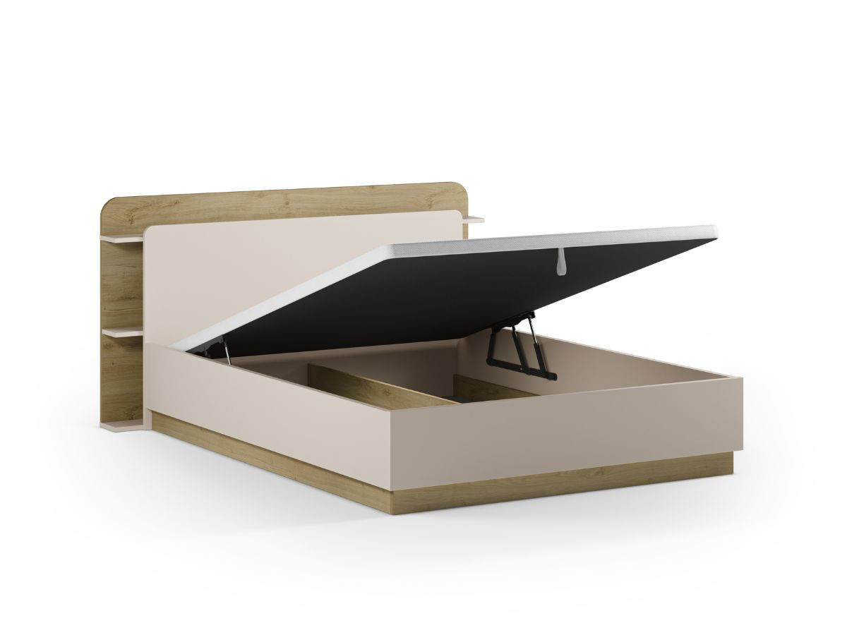LILA opbergbed met eiken en crème effect