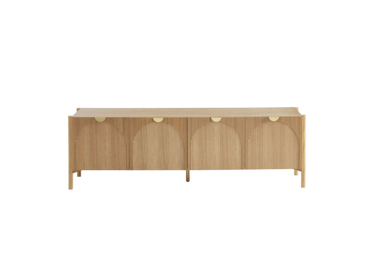 Ensemble LOLA avec buffet 135 cm + meuble TV 178 cm motif arrondi et placage frêne massif