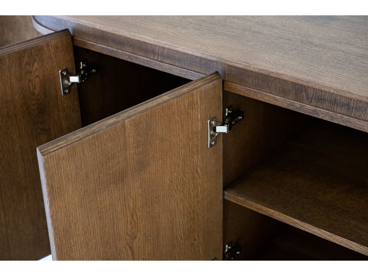 SORMIOU set met 180 cm dressoir + 180 cm tv-meubel in massief eiken fineer