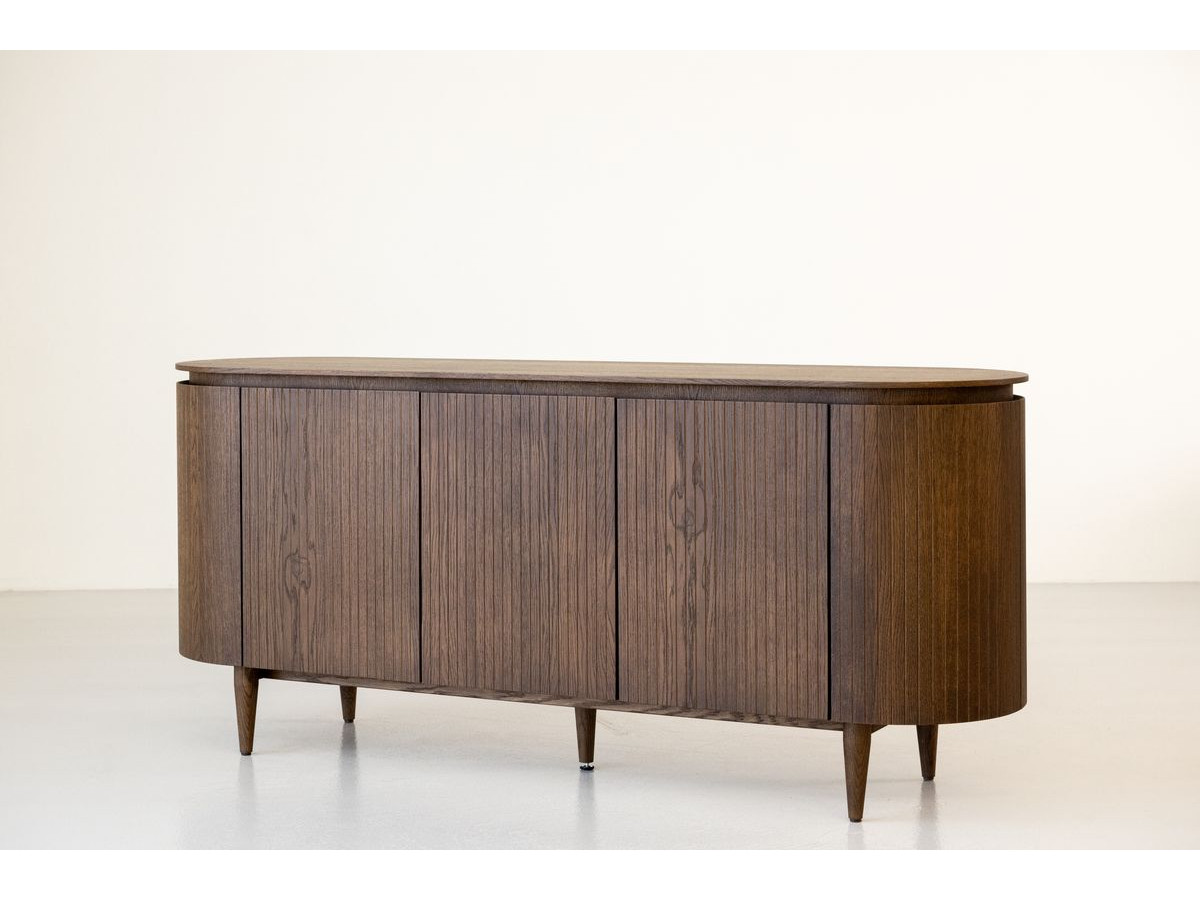 SORMIOU set met 180 cm dressoir + 180 cm tv-meubel in massief eiken fineer
