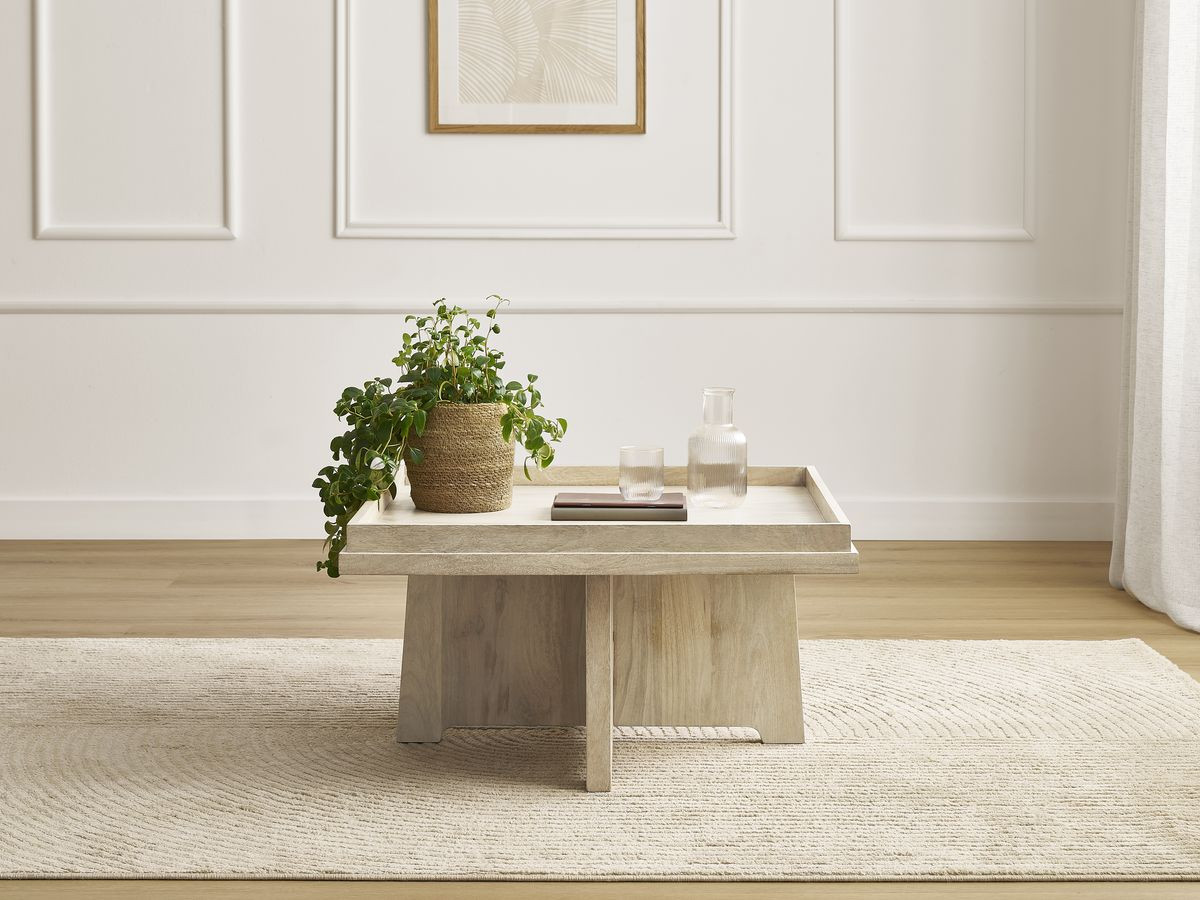 Table basse carrée 75 cm ALBA bois massif de manguier — vue 4