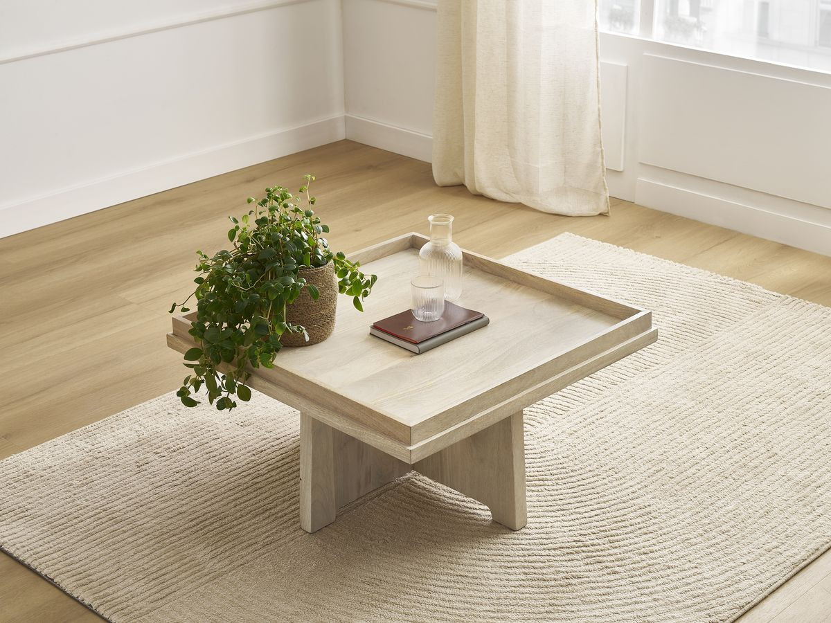 Table basse carrée 75 cm ALBA bois massif de manguier — vue 5