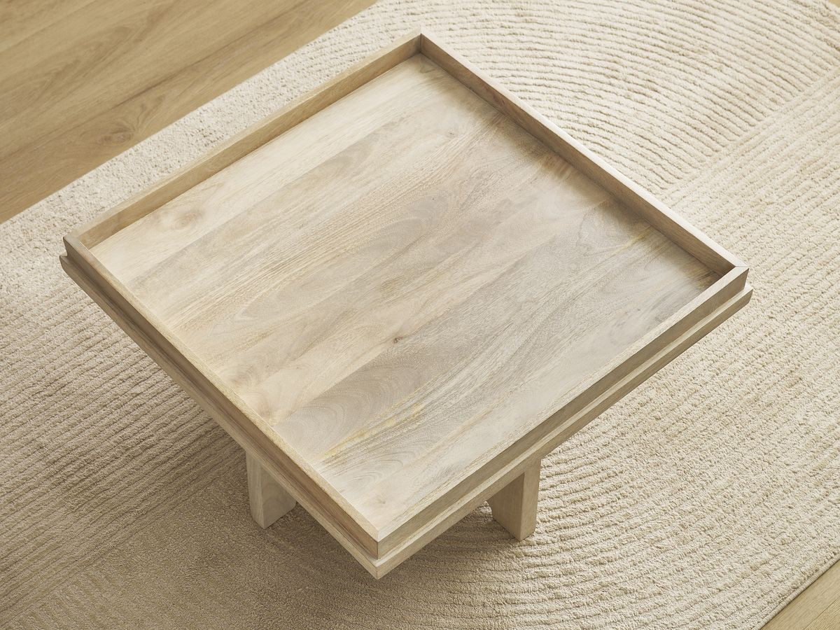 ALBA 75 cm vierkante salontafel in massief mangohout