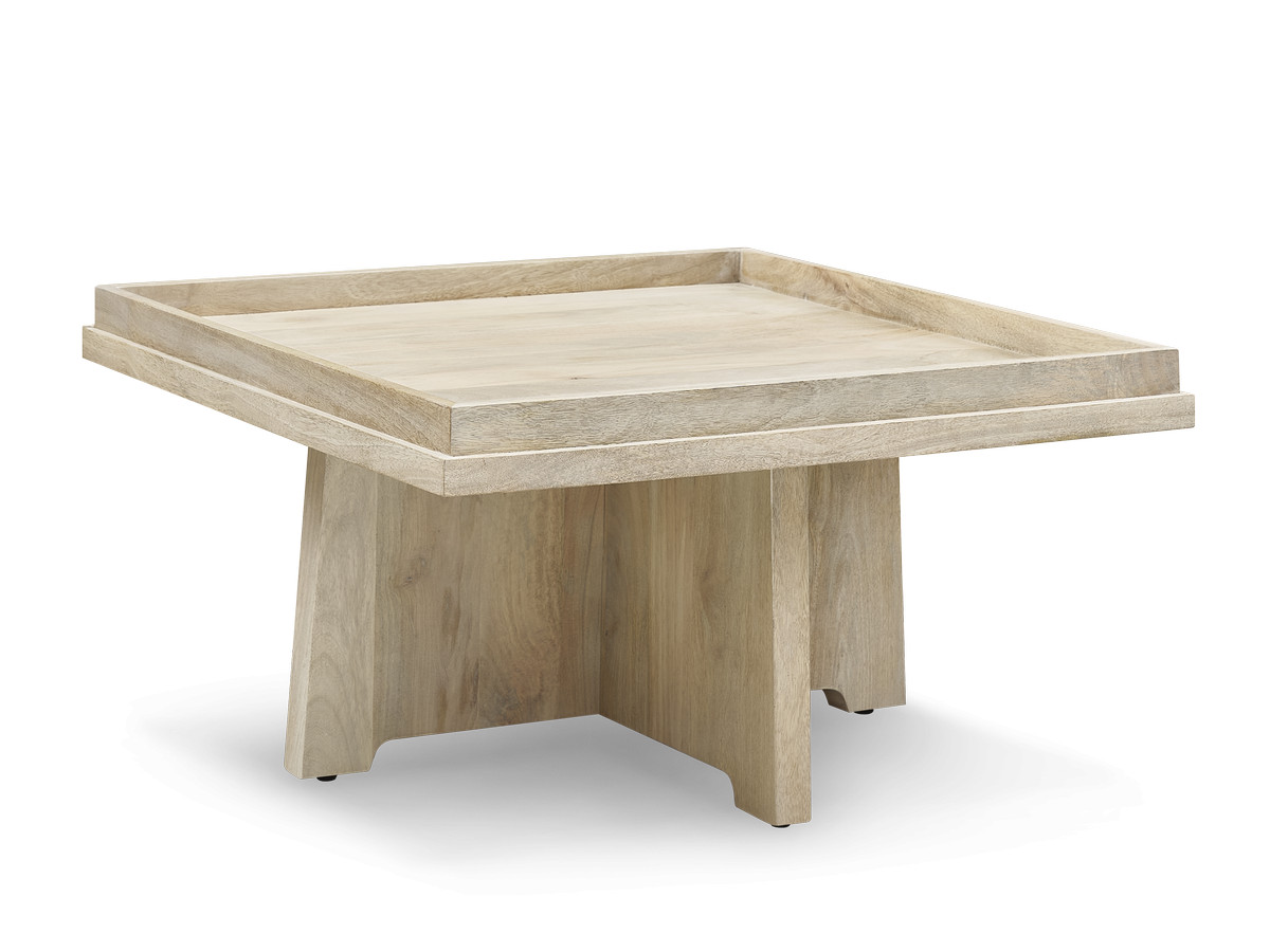 Table basse carrée 75 cm ALBA bois massif de manguier — vue 3