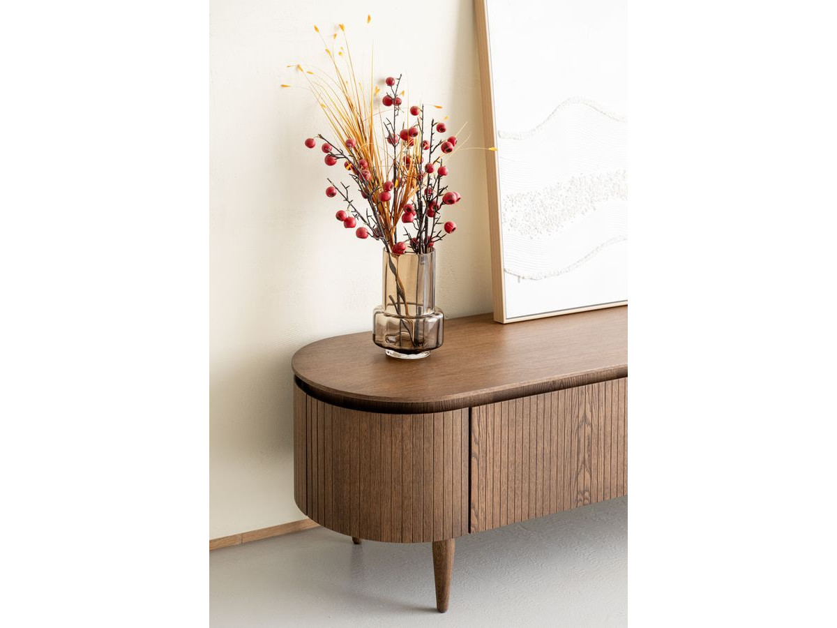 SORMIOU set met 180 cm dressoir + 180 cm tv-meubel in massief eiken fineer