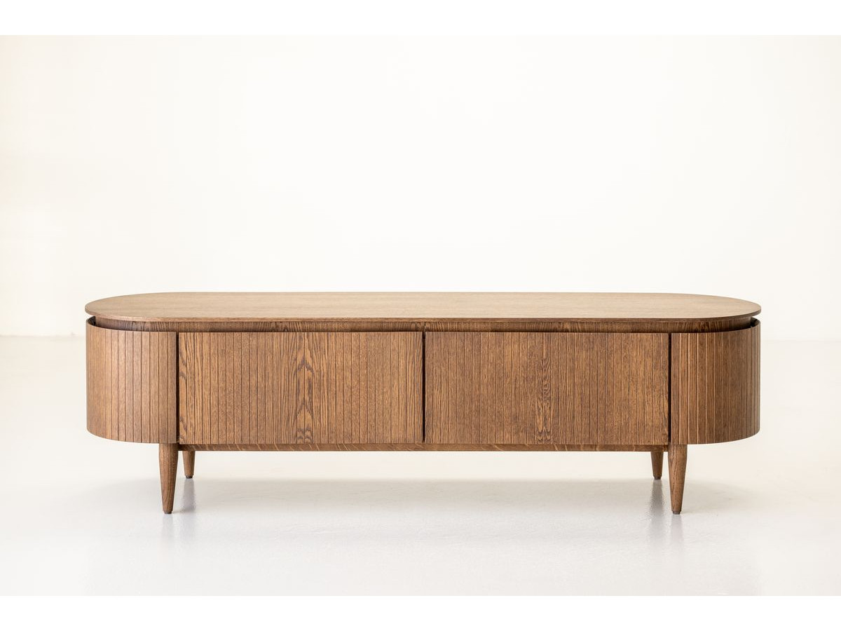 SORMIOU set met 180 cm dressoir + 180 cm tv-meubel in massief eiken fineer