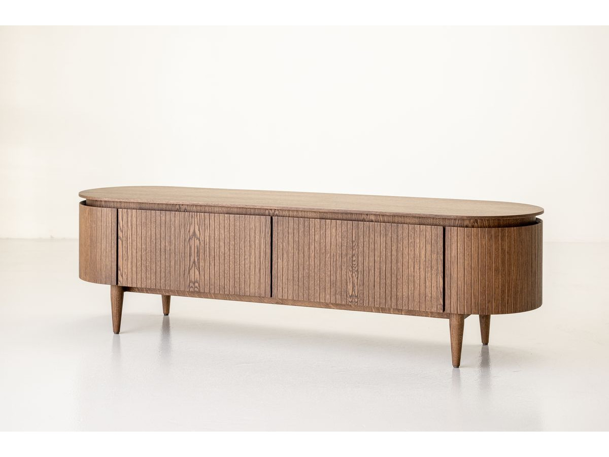 SORMIOU set met 180 cm dressoir + 180 cm tv-meubel in massief eiken fineer