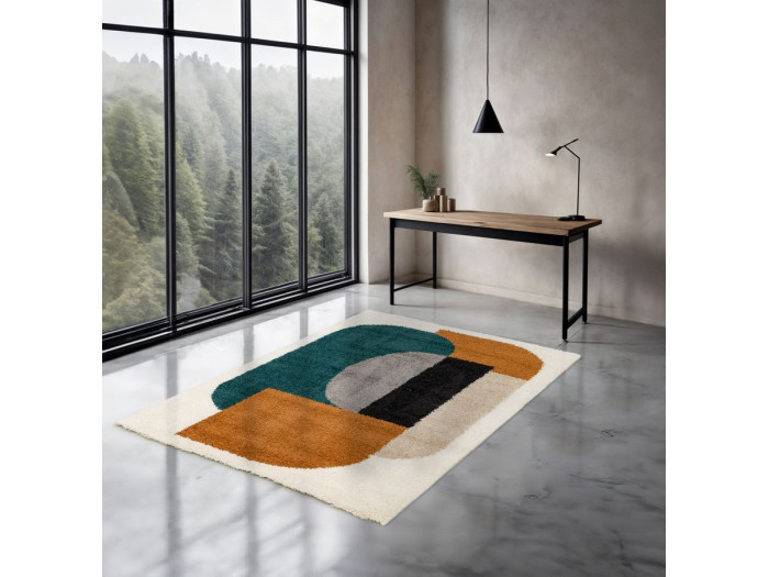 Tapis shaggy EZIO motif abstrait