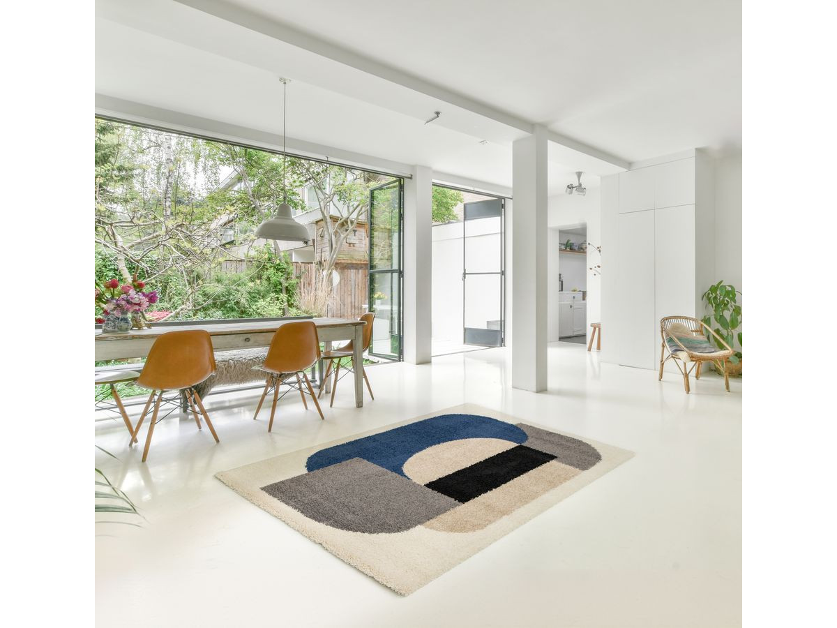 EZIO shaggy vloerkleed met abstract patroon