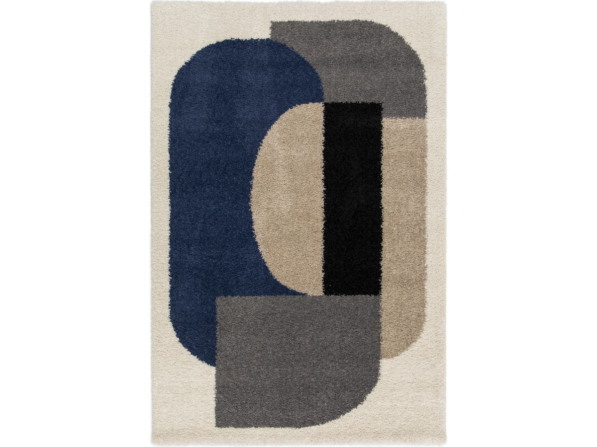 Tapis shaggy EZIO motif abstrait gris — vue 4