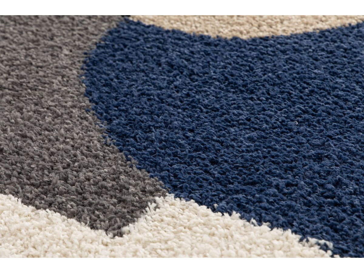 Tapis shaggy EZIO motif abstrait gris — vue 6