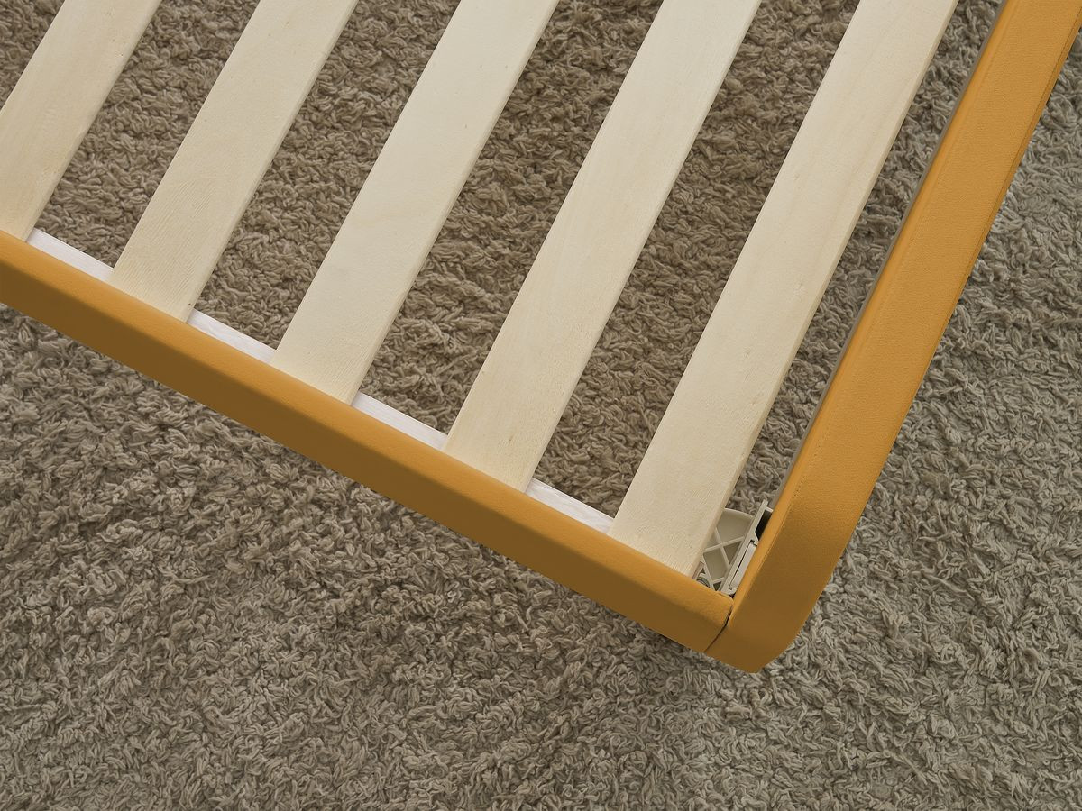 CASSIOPEE bed in fluwelen stof met massieve lattenbodem