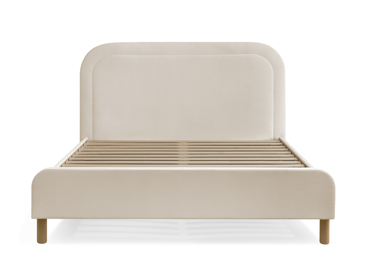 CASSIOPEE bed in fluwelen stof met massieve lattenbodem