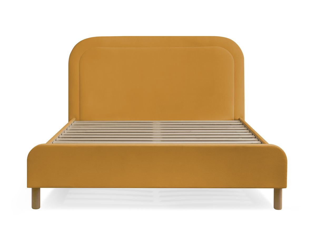 CASSIOPEE bed in fluwelen stof met massieve lattenbodem