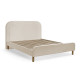Lit CASSIOPEE tissu velours avec lattes massives