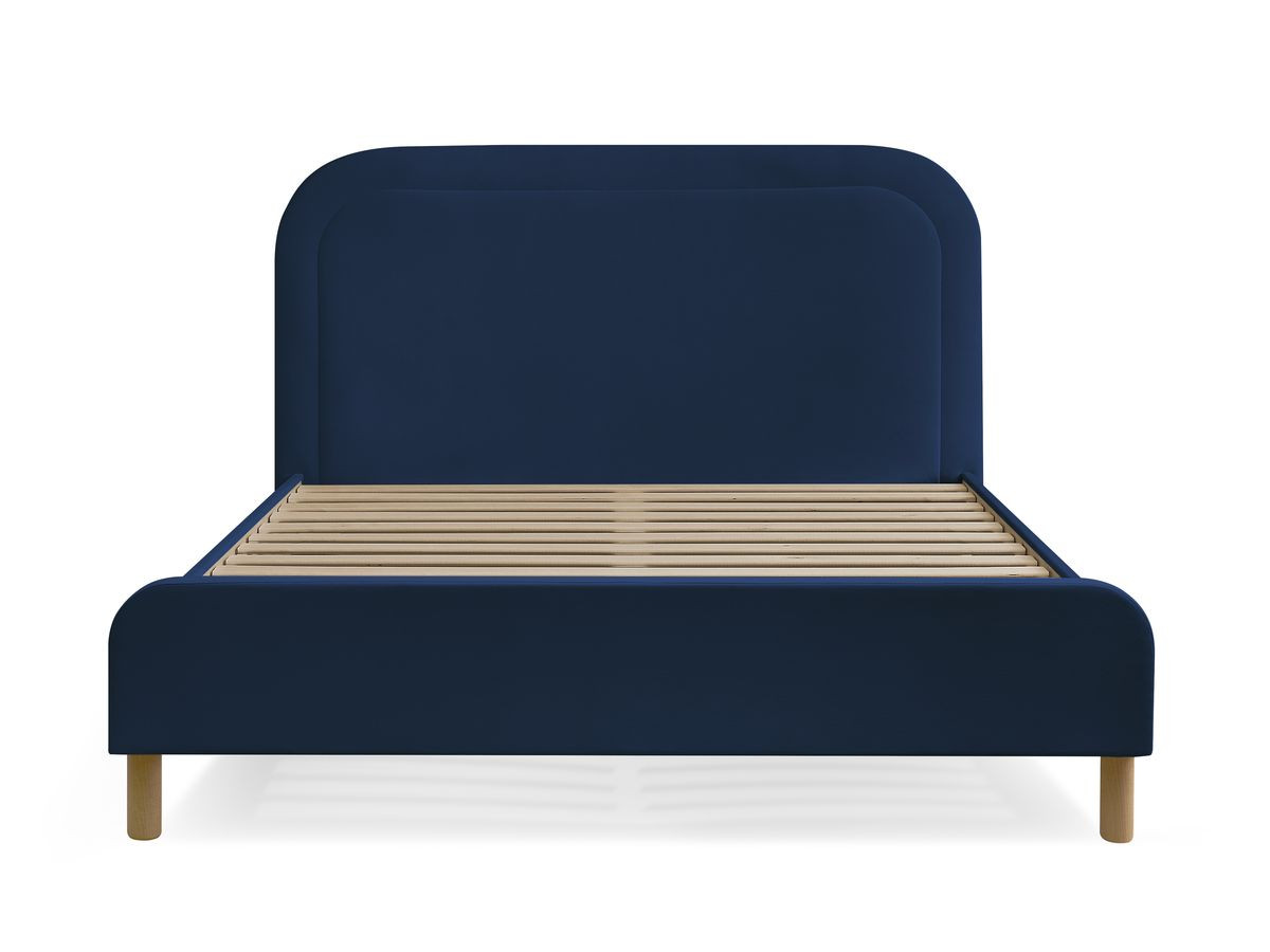 CASSIOPEE bed in fluwelen stof met massieve lattenbodem