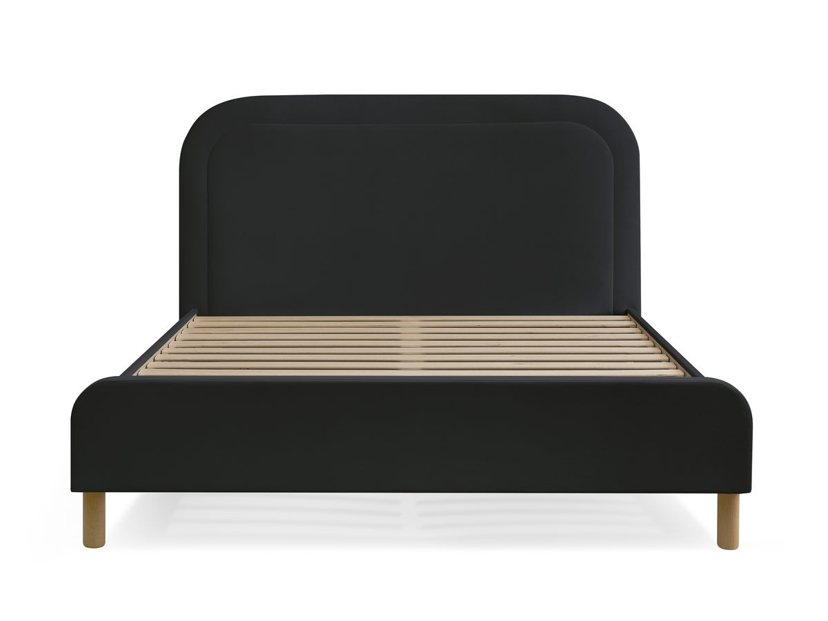 CASSIOPEE bed in fluwelen stof met massieve lattenbodem