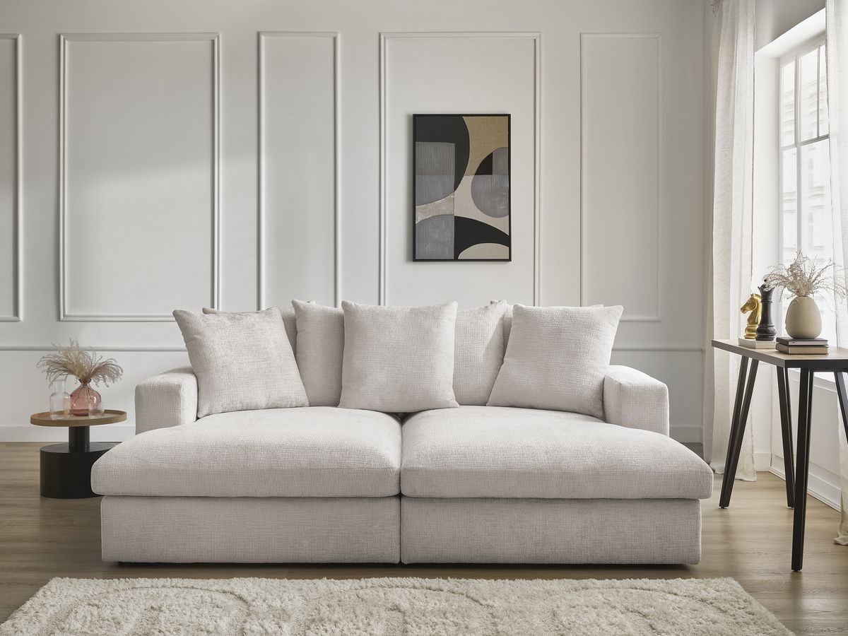 Canapé droit 3 places SIMEON assise profonde beige — vue 5