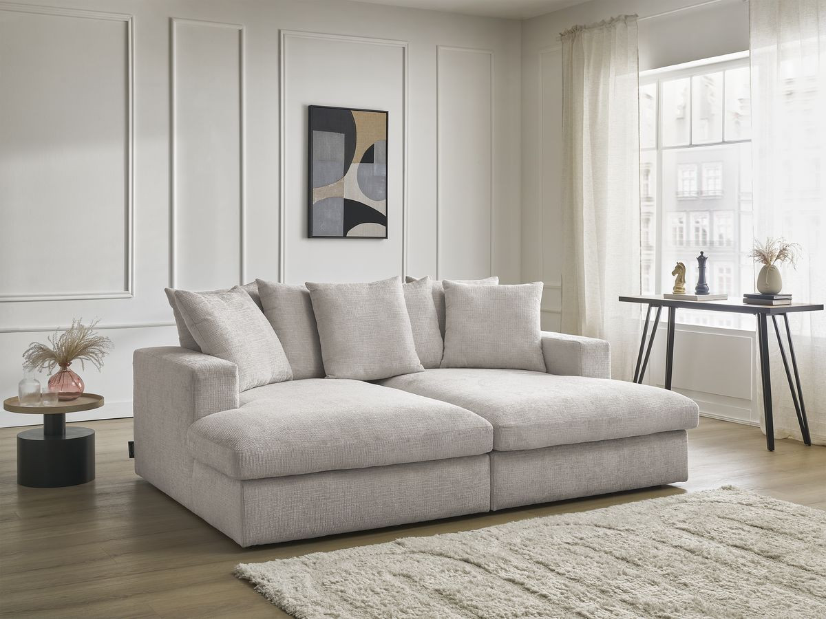 Canapé droit 3 places SIMEON assise profonde beige — vue 6