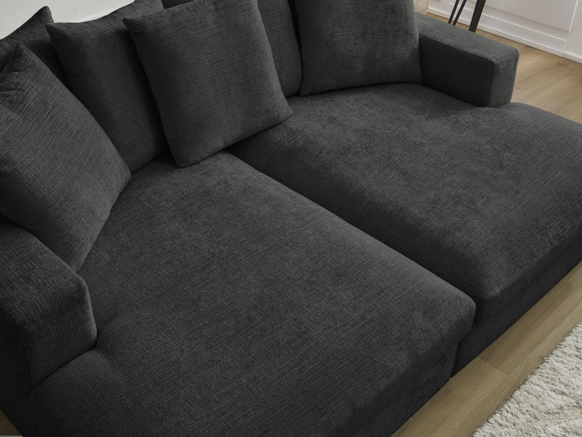 SIMEON vaste 3-zits rechte bank met diepe zit